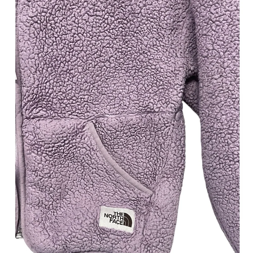 The North Face |‎ Girl's Fleece Sherpa Purple Lilac Bomber Jacket S 7-8